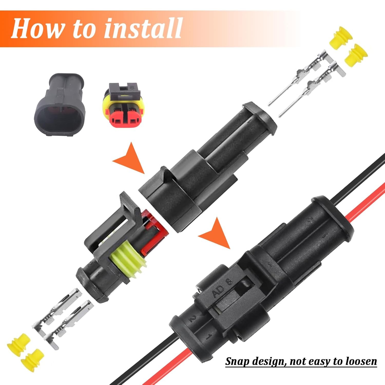 Kit de 1008 piezas 63 juegos de conectores de cable automotrices impermeables 1/2/3/4/5/6 pines... - - Image 4