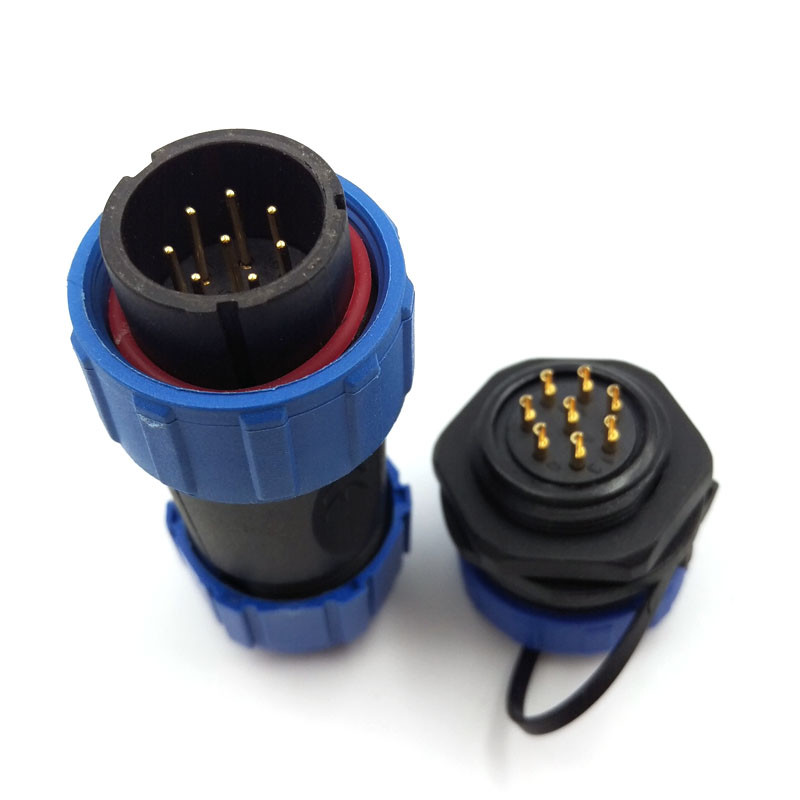 Conector de cable automotriz SP21 8 pines enchufe macho + enchufe hembra con tapa impermeable-