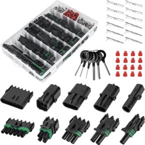 376 piezas 25 kits de conectores eléctricos automotrices impermeables 1/2/3/4/6 macho y hembra-