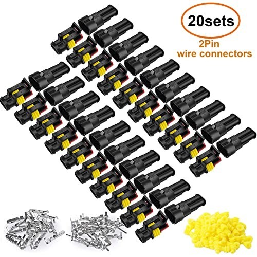 Juego de 20 kits de conectores eléctricos automotrices impermeables de 2 pines y herramientas de prensado- - Image 3