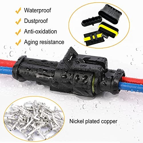 Juego de 20 kits de conectores eléctricos automotrices impermeables de 2 pines y herramientas de prensado- - Image 5