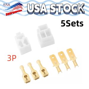 Kits de enchufes de terminales de 3 pines conector de coche cable eléctrico automotriz 6,3 mm-
