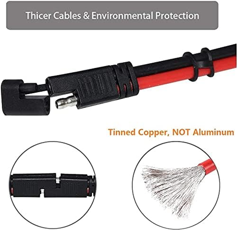 10Gauge SAE Extension Cable 10AWG - 6FT SAE to SAE Cable Battery Charger Extensi - Image 4