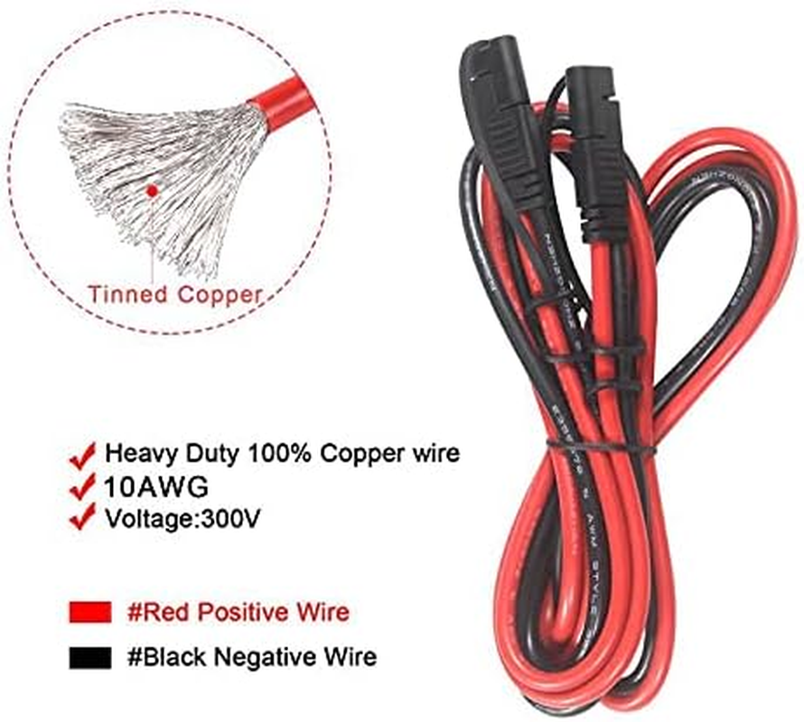 10Gauge SAE Extension Cable 10AWG - 6FT SAE to SAE Cable Battery Charger Extensi - Image 5
