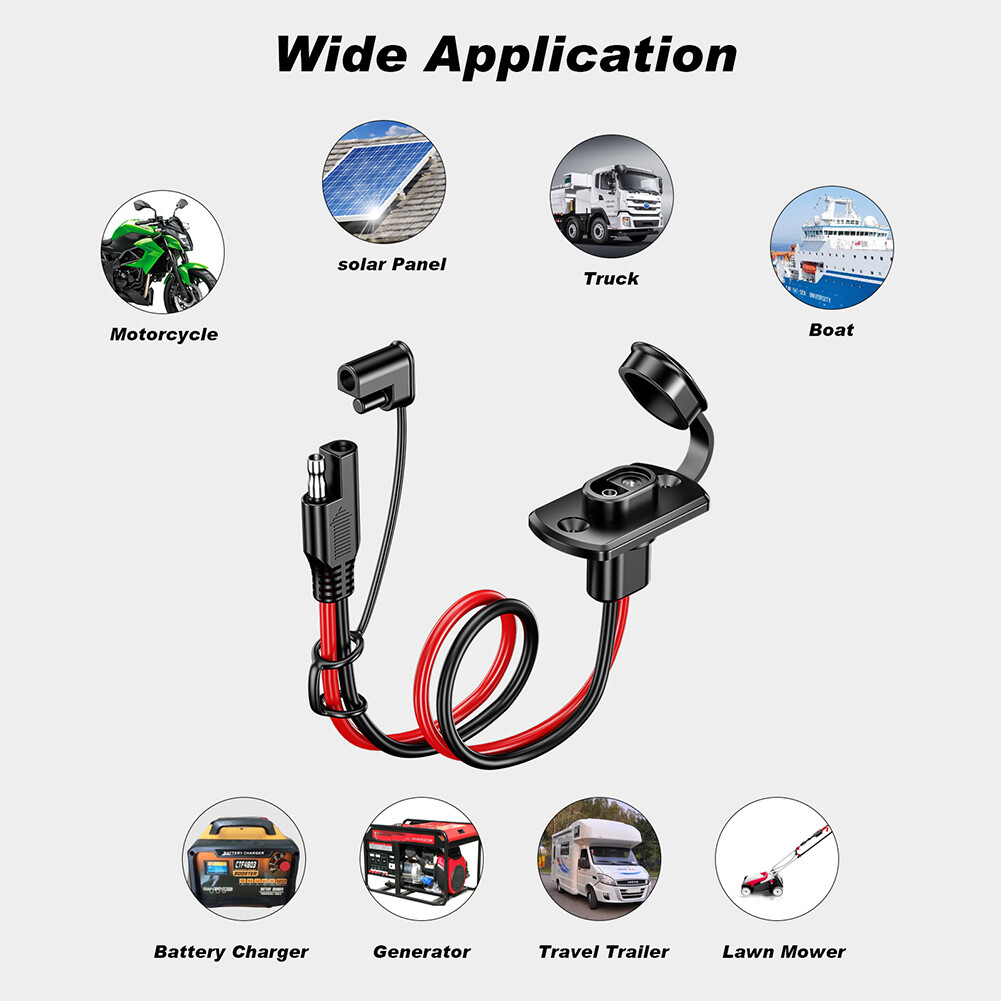 12AWG SAE to SAE Female Cord Automotive Panel Extension Cable for Solar Panels - Image 5