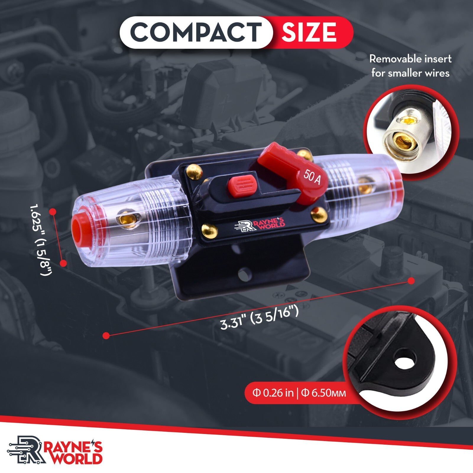 Disyuntor impermeable en línea de 50 amperios automático/marino/solar restablecimiento manual 12V-48V- - Image 4