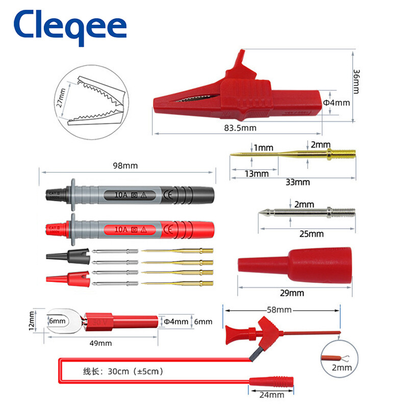 Cleqee Automotive Multimeter Test Leads Kit Insulation Wire Piercing Probe - Image 3