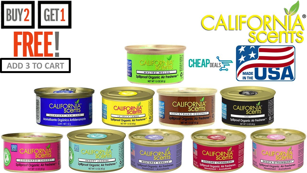(COMPRA 2, OBTÉN 1 GRATIS) Ambientador Orgánico California Scents Lata Hogar Coche U-Pick-