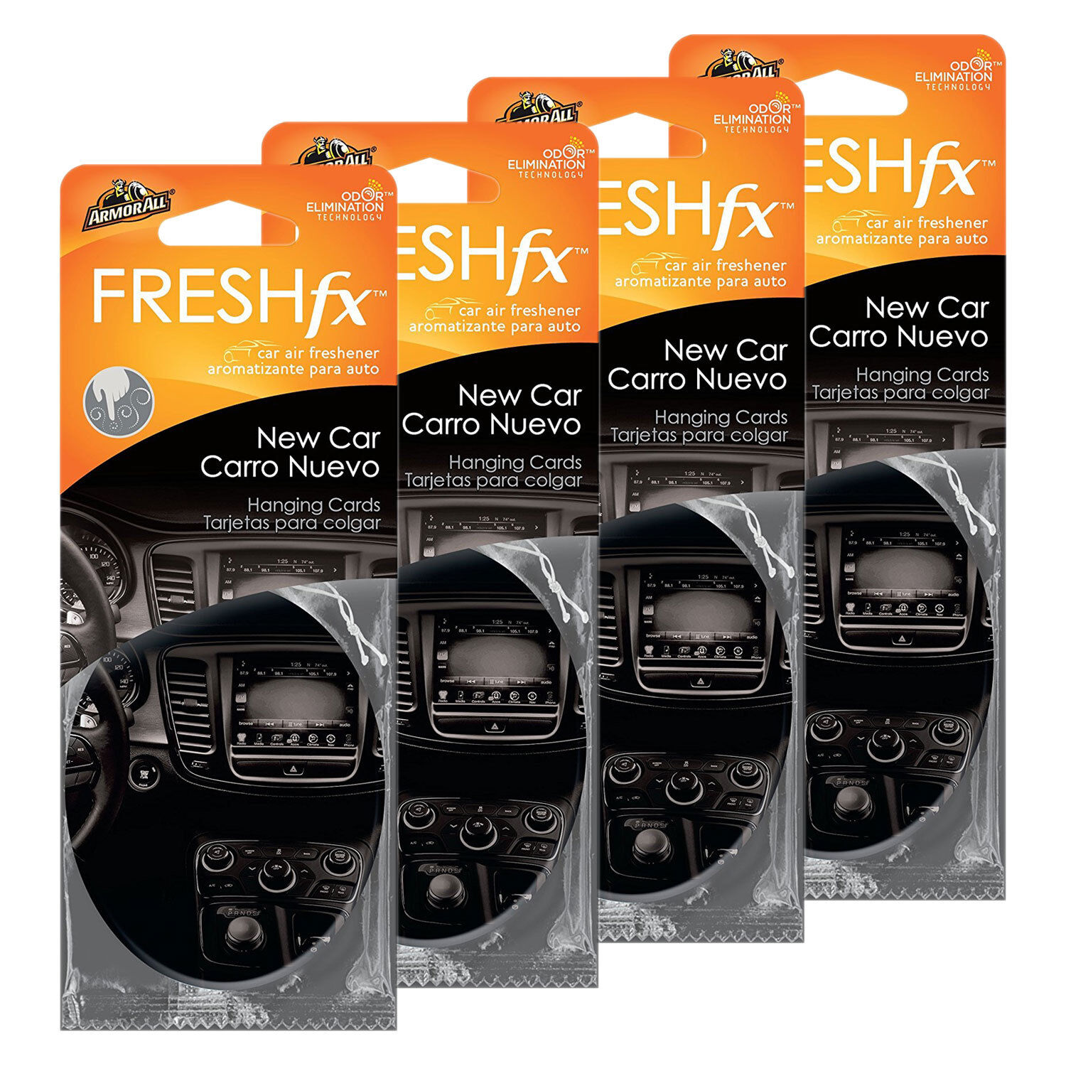 Tarjeta colgante ambientador coche Armor All FRESHfx, 12 unidades (coche nuevo)-