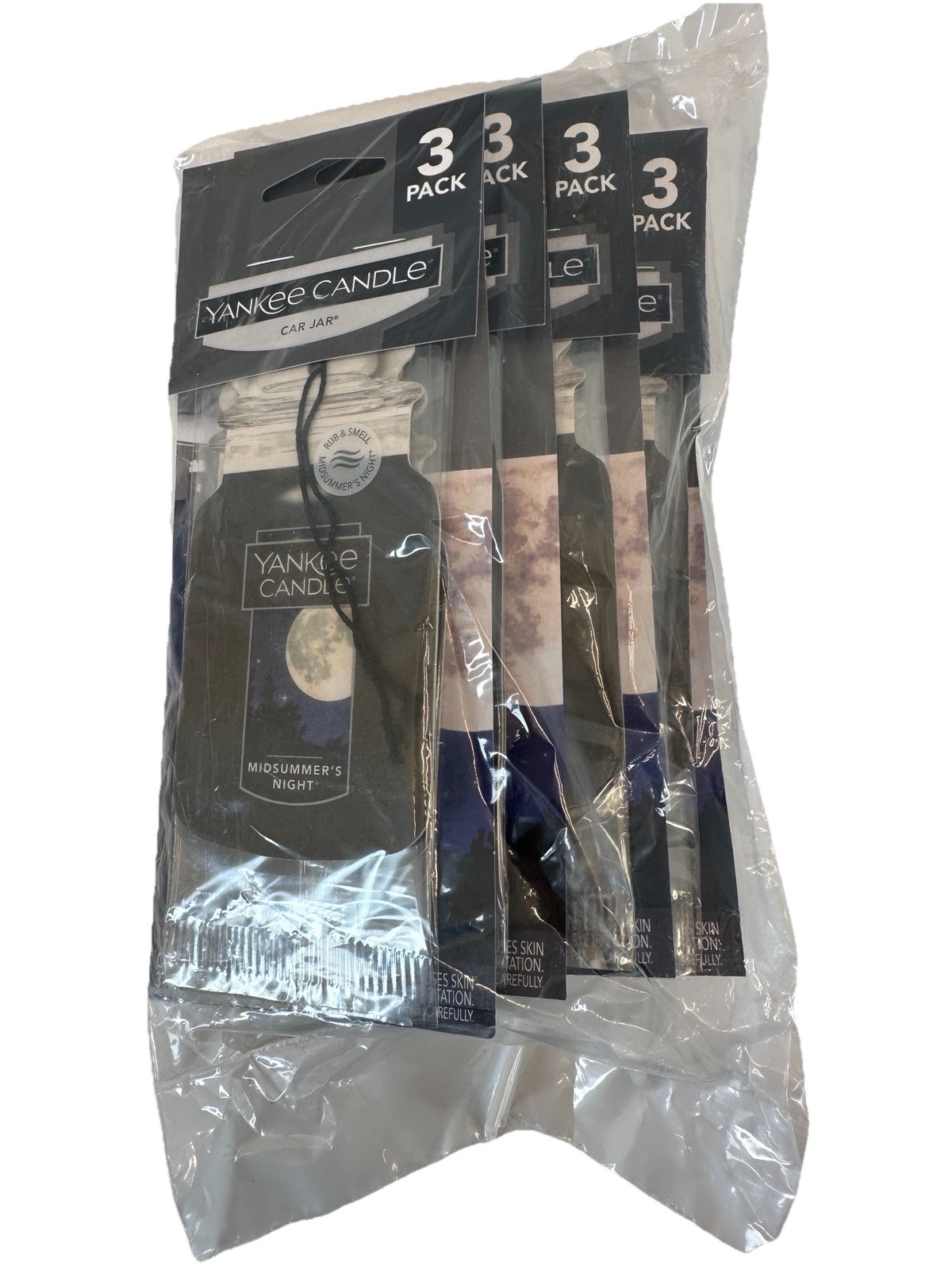 Ambientador de aire 12 velas Yankee aroma nocturno verano tarro coche 4 tarjetas de 3 = 12-