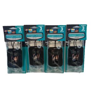 Paquete de 12 variedades de ambientador Scent Yankee Candle Car Tarro 4 tarjetas de 3 = 12-