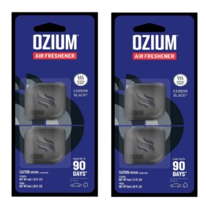 Ambientadores de aire de CA con clip de ventilación para automóvil con membrana de ozio, negro carbón, 4 paquetes-