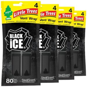 Ambientador de aire para coche LITTLE TREE | Envoltura de ventilación hielo negro, 16 ambientadores-
