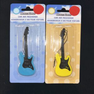 2 GUITARRA ELÉCTRICA NUEVA novedad ambientadores coche VAINILLA Y LINO FRESCO Rock Roll-