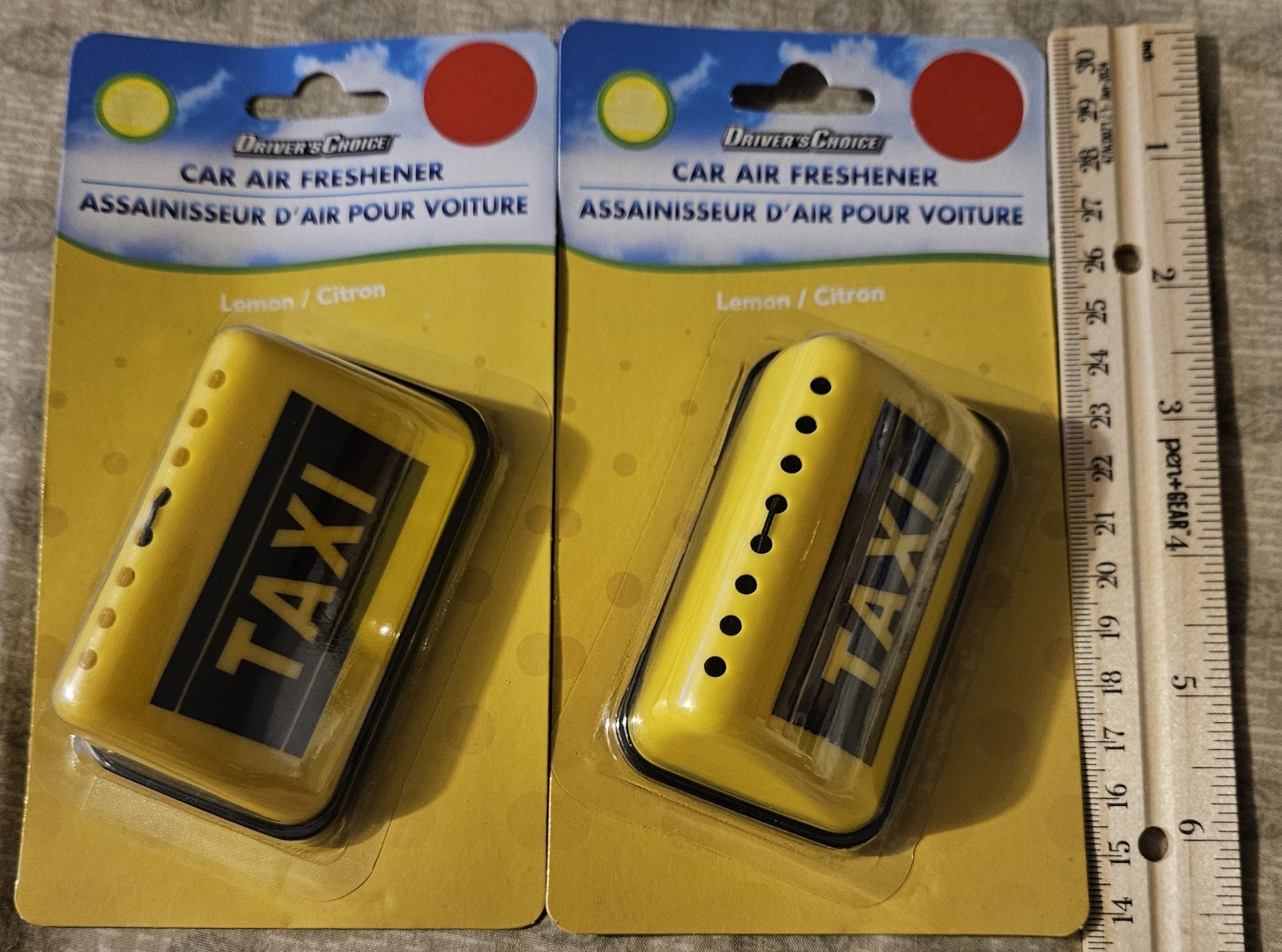 Taxi Light Themed 3D Auto Car Air Freshener Lot Of 2 - Lemon Scented Gift Funny - Image 2