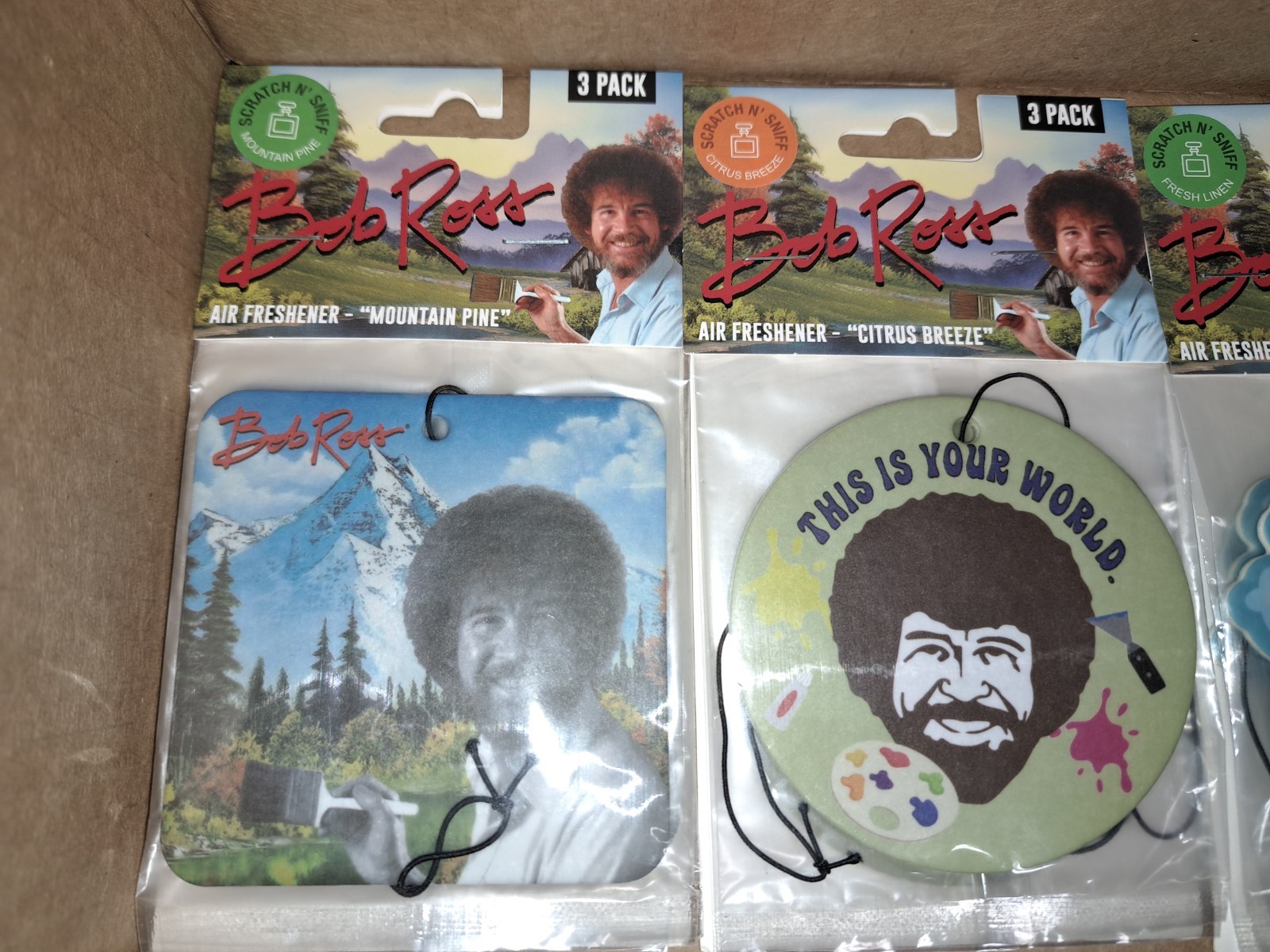 Ambientador Coche Bob Ross Lote De 4 Estilos Diferentes 3 Paquetes NUEVO SELLADO- - Image 2