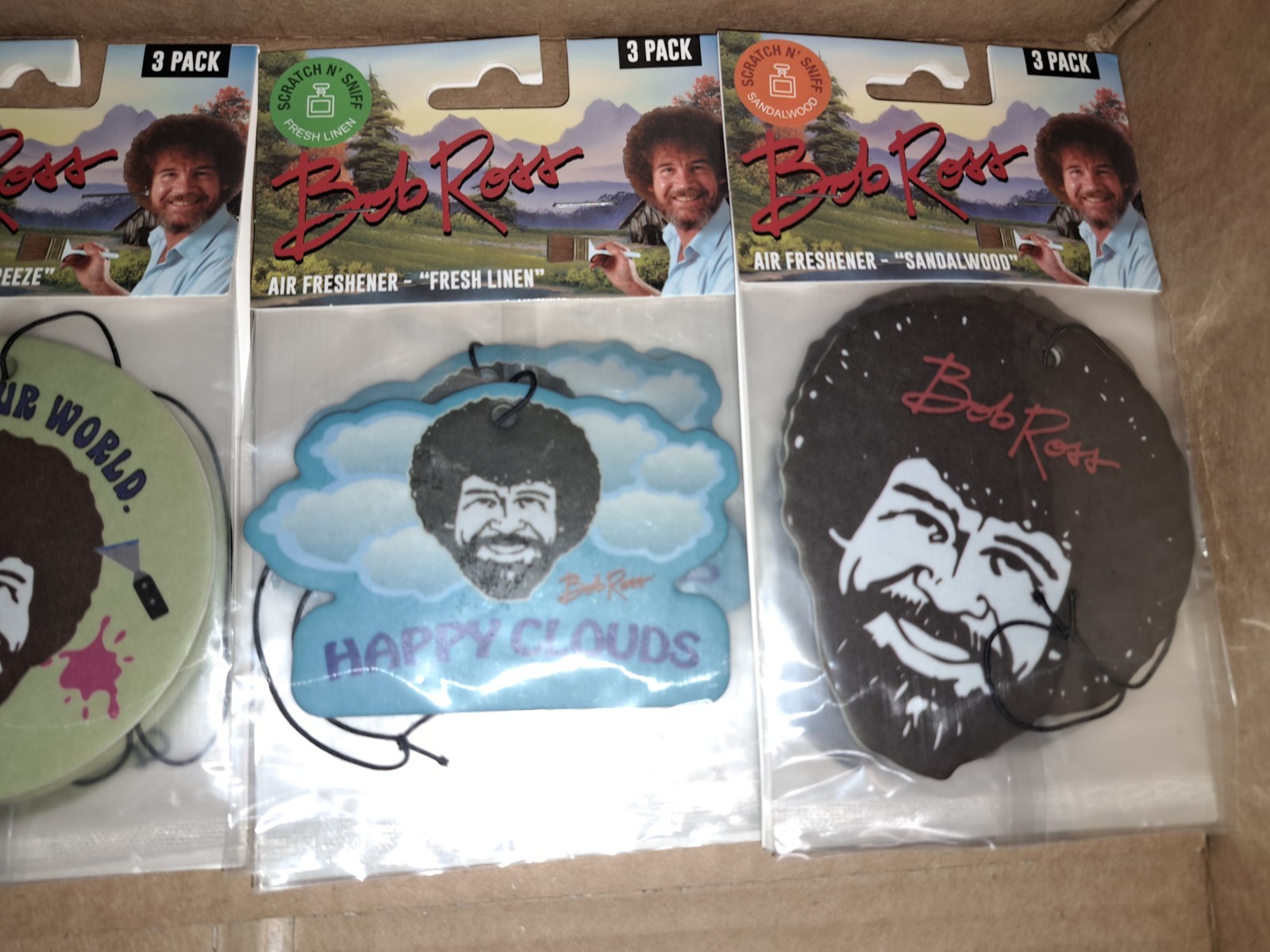 Ambientador Coche Bob Ross Lote De 4 Estilos Diferentes 3 Paquetes NUEVO SELLADO- - Image 3