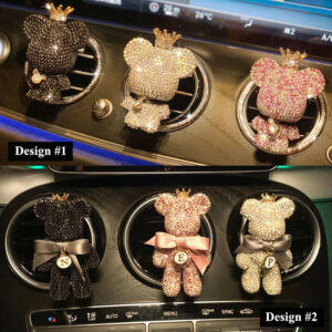Ambientadores de ventilación de aire para automóvil Bling Diamond Bear clip de perfume aroma decoración difusa-