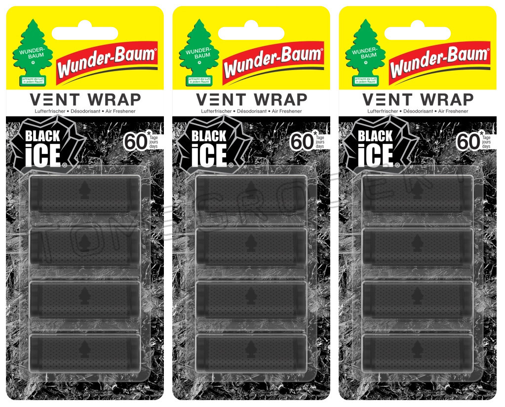 Ambientadores de aire discretos para automóvil Wunder Baum Vent Wrap Black Ice-
