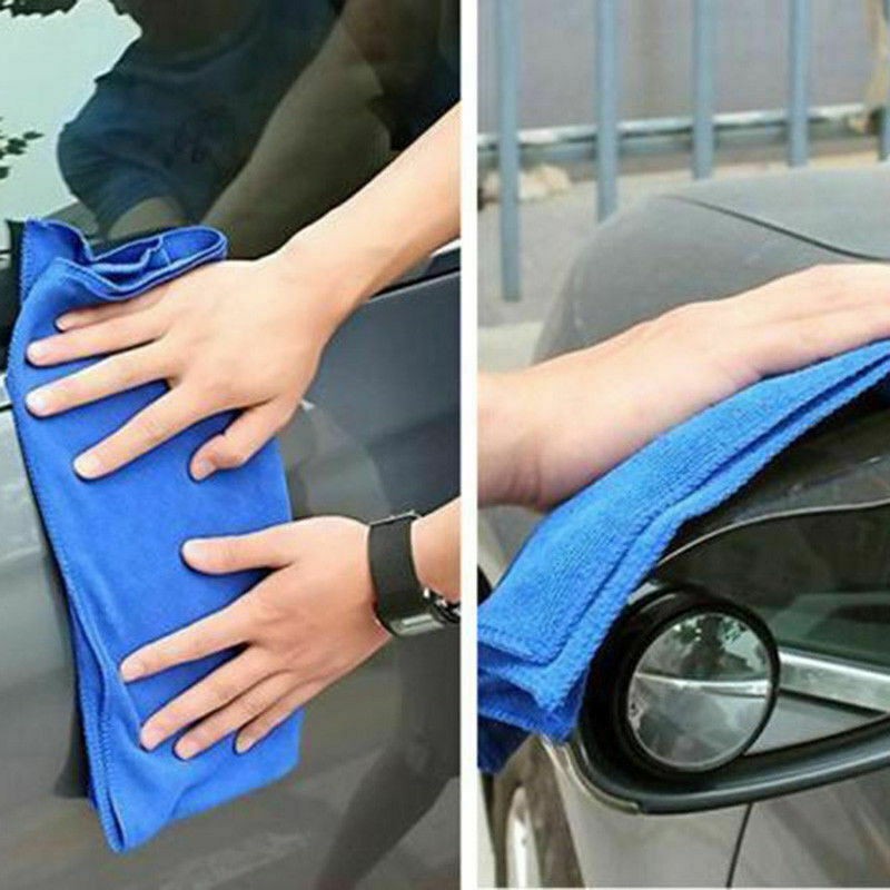 10pcs BLUE Microfibre Duster Cleaning Auto Car Detailing Soft Cloths Wash Towel - Image 2