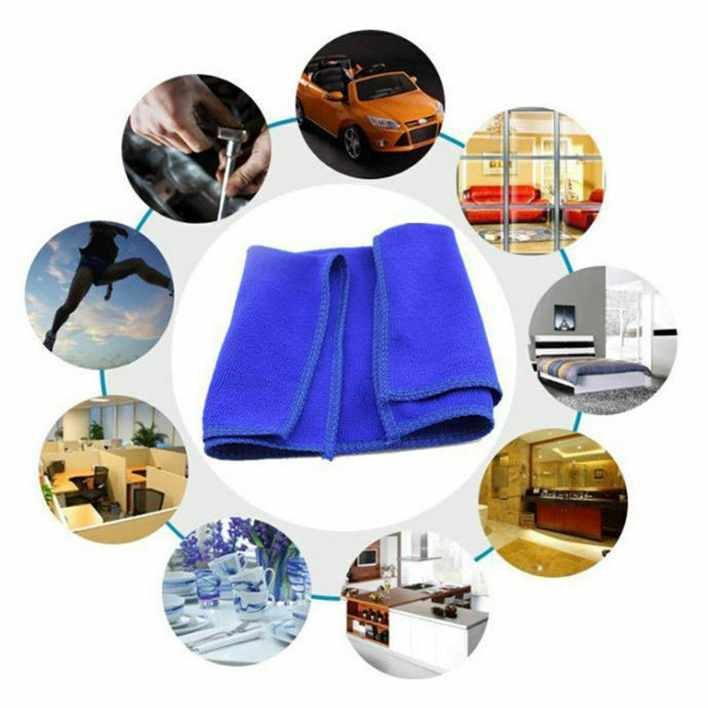 10pcs BLUE Microfibre Duster Cleaning Auto Car Detailing Soft Cloths Wash Towel - Image 3