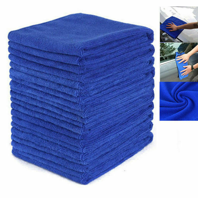 10pcs BLUE Microfibre Duster Cleaning Auto Car Detailing Soft Cloths Wash Towel - Image 5