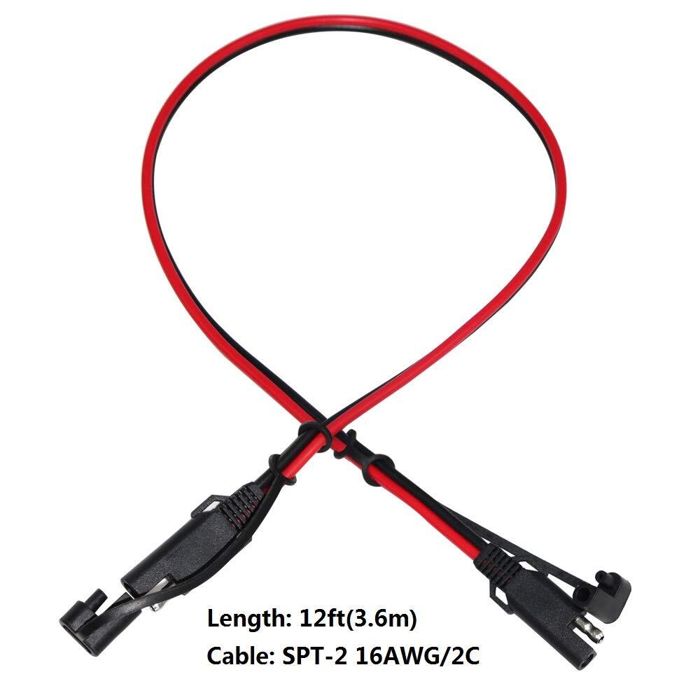 12FT SAE to SAE Extension Cable 16AWG- SAE Extension Cord SAE 2Pin Bullet Qui... - Image 2