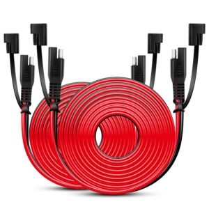 Nilight 2Pcs 12Ft Sae To Sae Extension Cable 16Awg 2 Pin Wire Cord Har