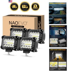 LED Pod Lights 4 Inch 240W 24000LM Waterproof Off Road Fog Driving UTV Boat