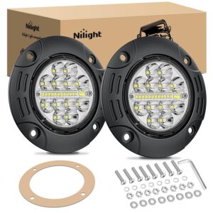 Nilight Flush Mount LED Pods 2x 5" 36W Spot Flood Combo Beam Off-Road Lights