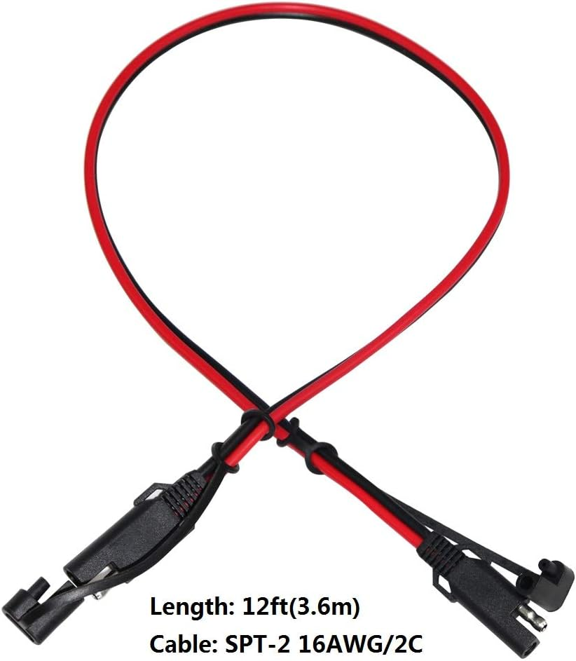 12FT SAE to SAE Extension Cable 16AWG- SAE Extension Cord, SAE 2Pin Bullet Quick - Image 2