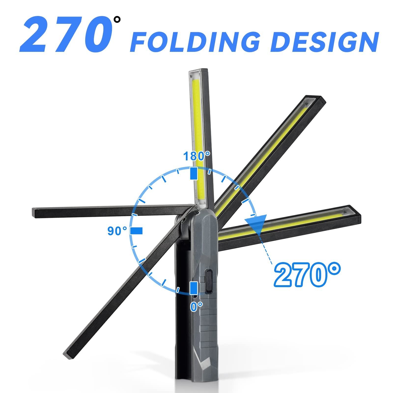 Rechargeable LED Work Light Automotive Foldable USB Portable Flashlight Work ... - Image 4