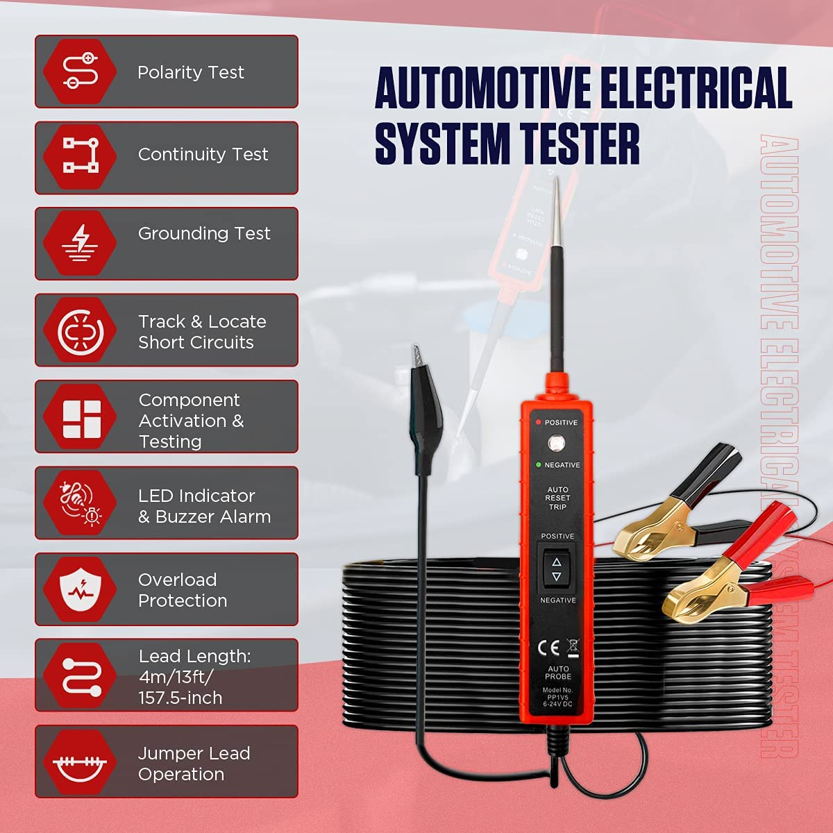 Power Circuit Probe Tester 6V-24V DC Test Light Automotive Circuit Tester Car Sh - Image 2