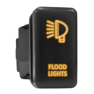 FLOOD LIGHTS - Orange Backlit Tall Push In Switch 1.54"x 0.83" (Fit: Toyota)