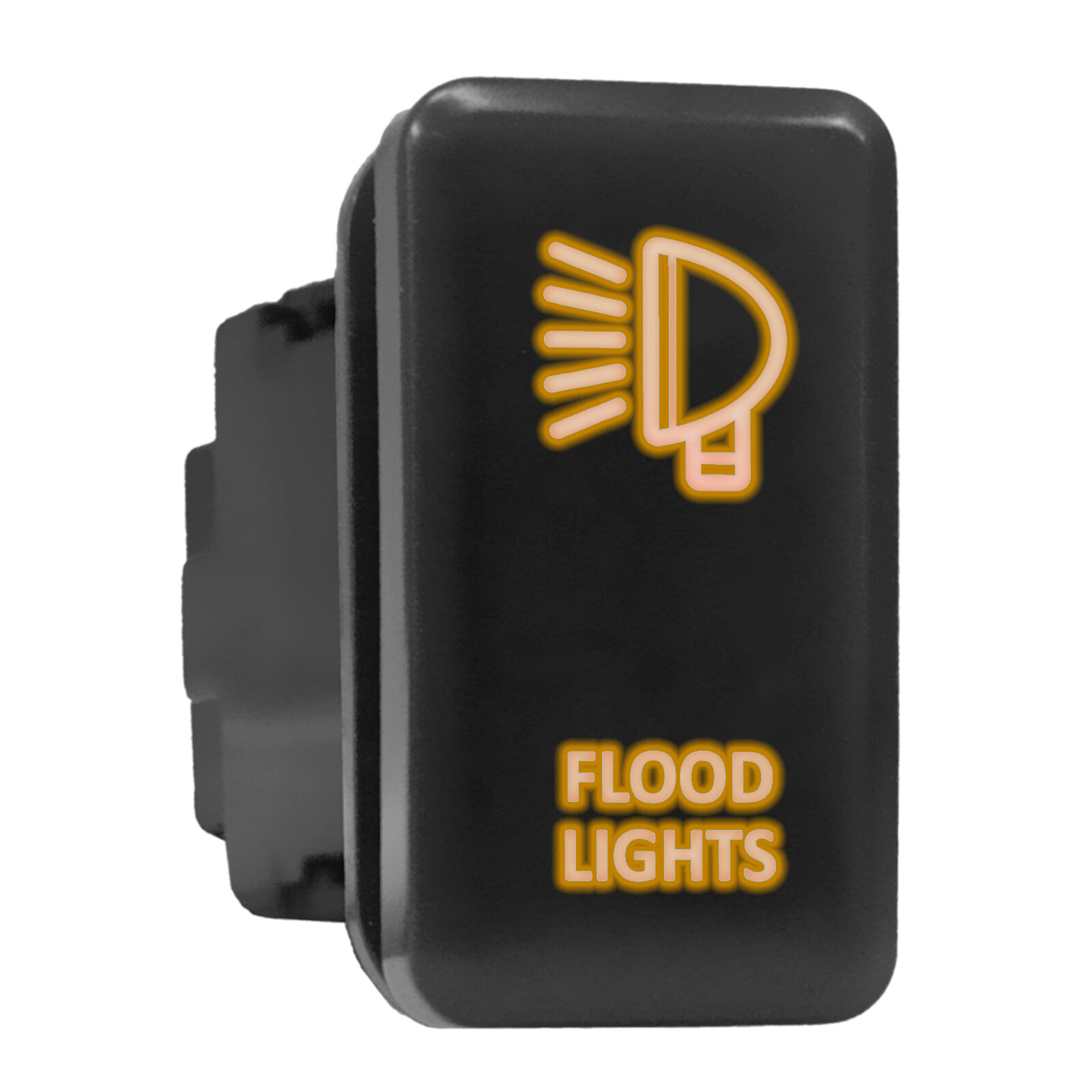 FLOOD LIGHTS - Orange Backlit Tall Push In Switch 1.54"x 0.83" (Fit: Toyota)