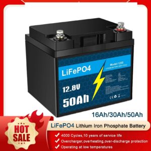 Btrpower 12V 16Ah/30Ah 50Ah LiFePO4 Lithium Battery for RV Marine Solar System