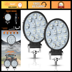 42W LED Work Light Pods - 4" Round Flood Lights for Truck, ATV, UTV, Boat, RV -