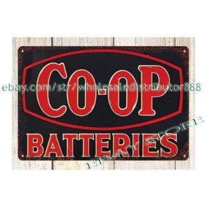 CO-OP Batteries auto car automotive metal tin sign home decor