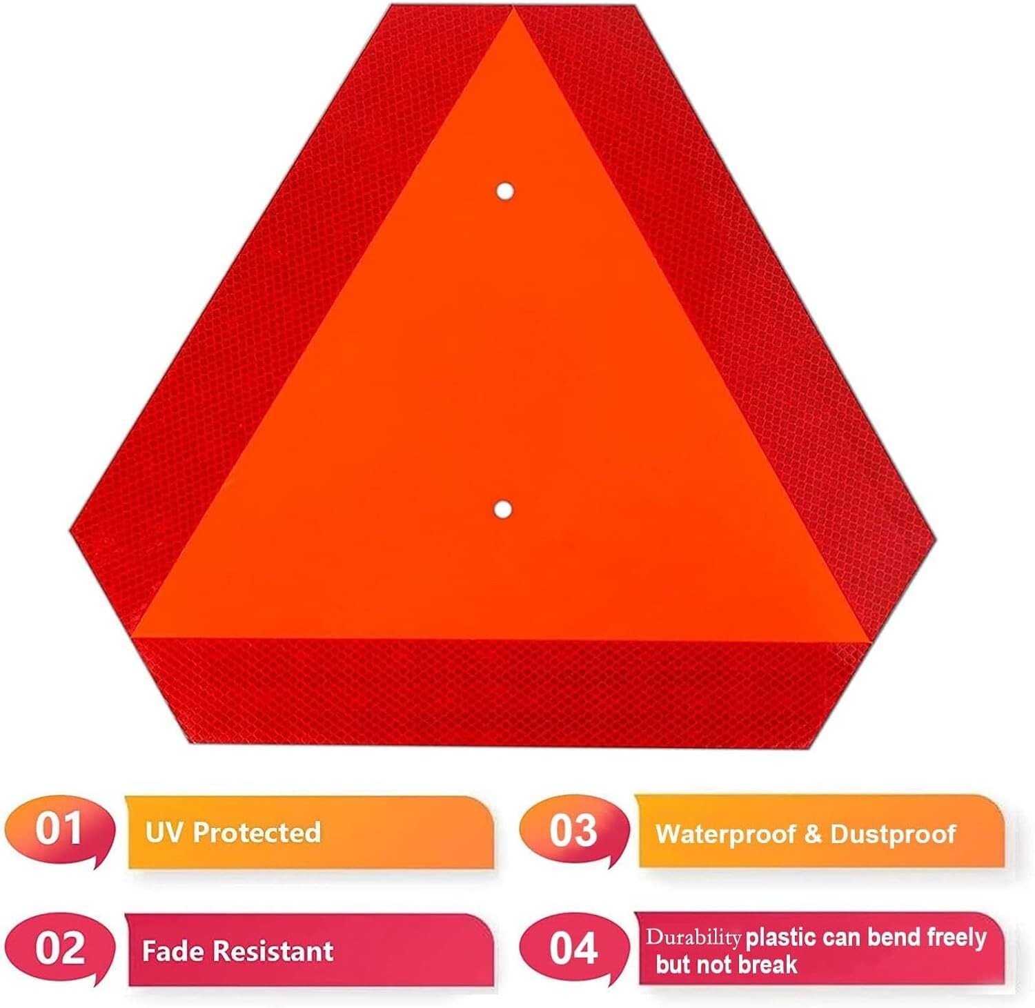 Slow Moving Vehicle Safety Sign,Slow Moving Vehicle Triangle Sign,Aluminum Grade - Image 5