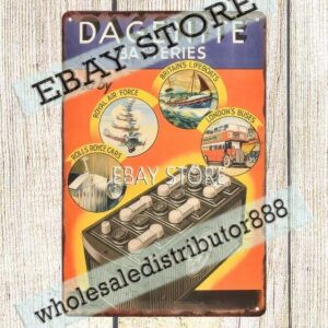 Dagenite Batteries industry automotive garage workshop metal tin sign wall decor