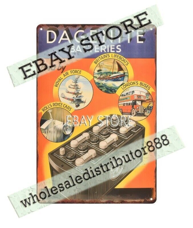 Dagenite Batteries industry automotive garage workshop metal tin sign wall decor - Image 2