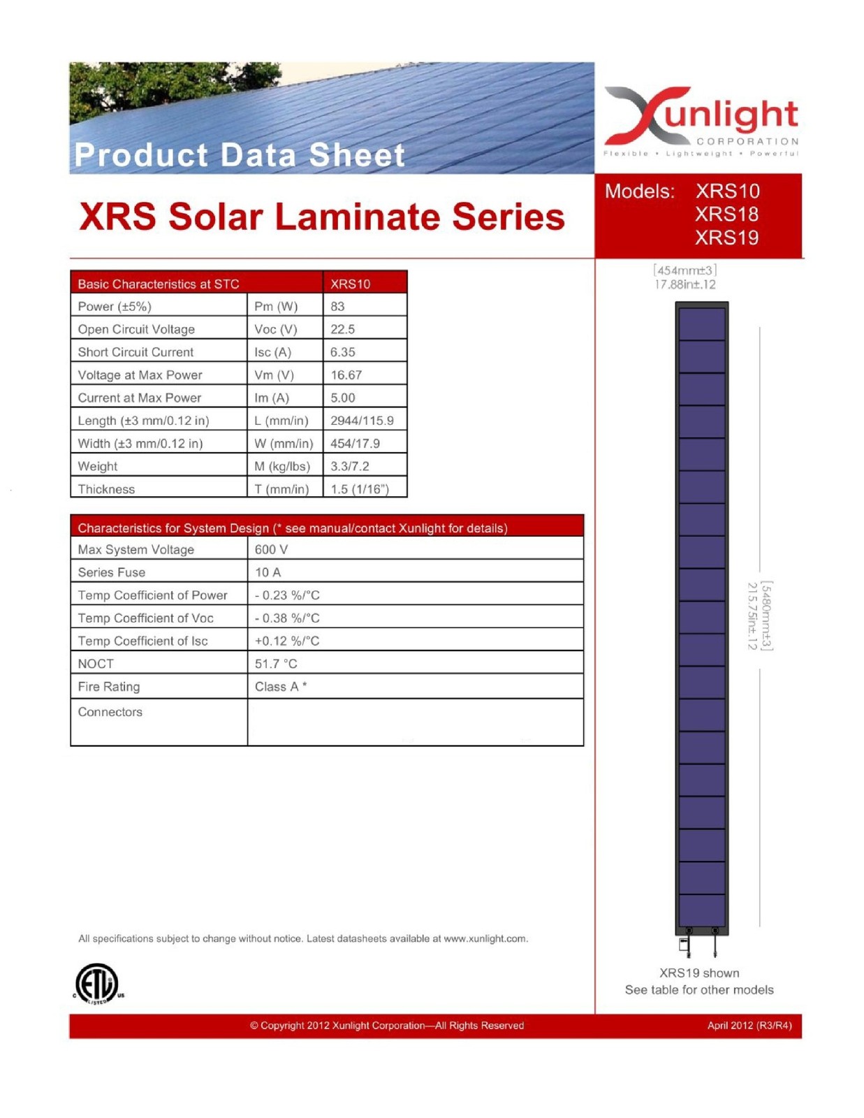 Xunlight 83W 16V Solar Panel Battery Charging - No Cables - Metal Tabs XRS10-83 - Image 3