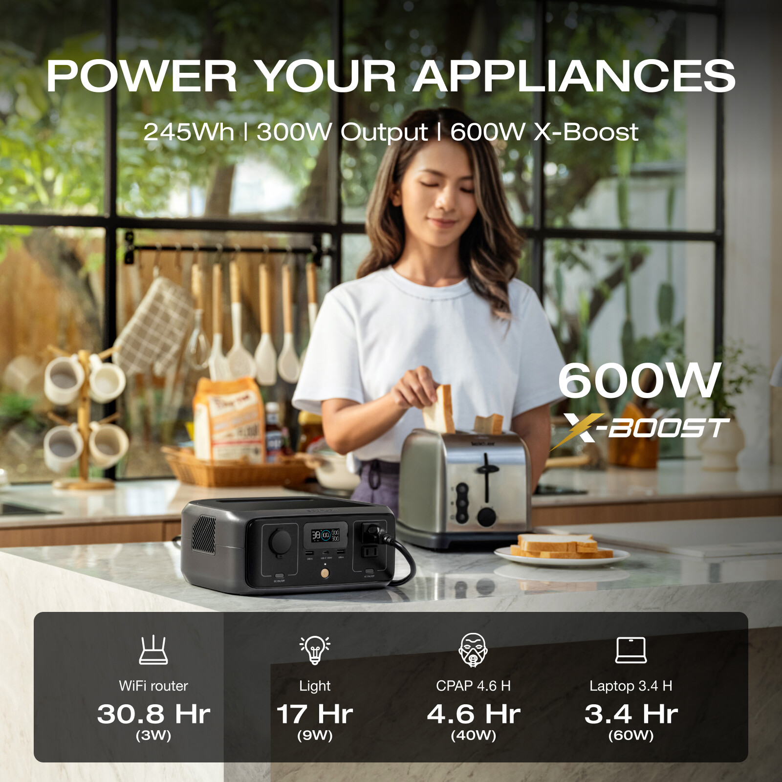 EcoFlow RIVER 3 230 Portable Power Station 230Wh LiFePO4 Battery Solar Generator - Image 5
