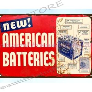 man cave mechanic automotive decor Batteries metal tin sign office shop outdoor