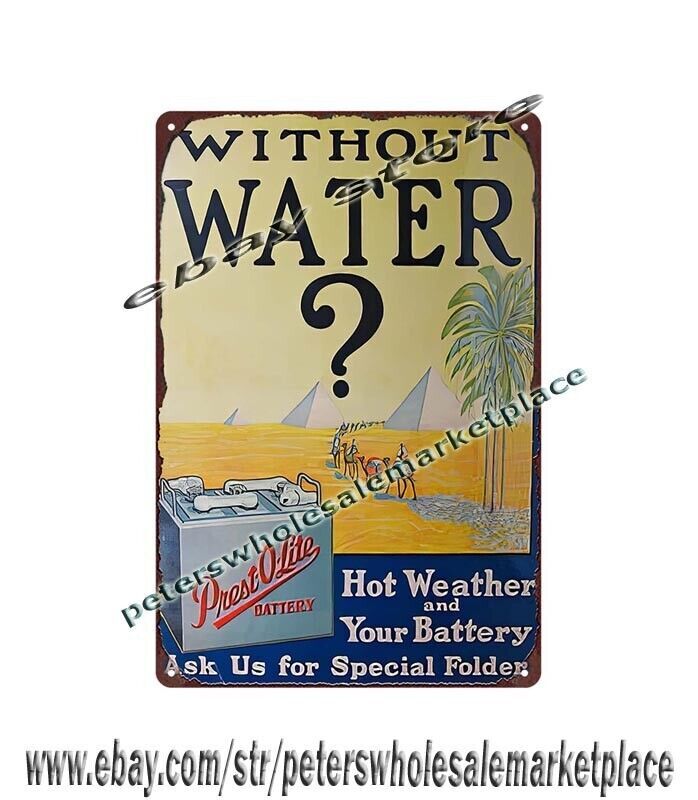 PREST-O-LITE AUTOMOTIVE BATTERY metal tin sign classic reproductions - Image 2