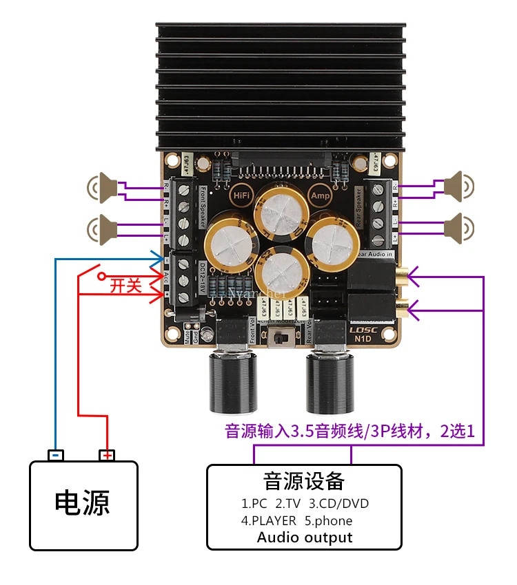 Class AB TDA7850 Stereo 4*80W Power Amplifier Board ACC Automotive Audio Module - Image 2