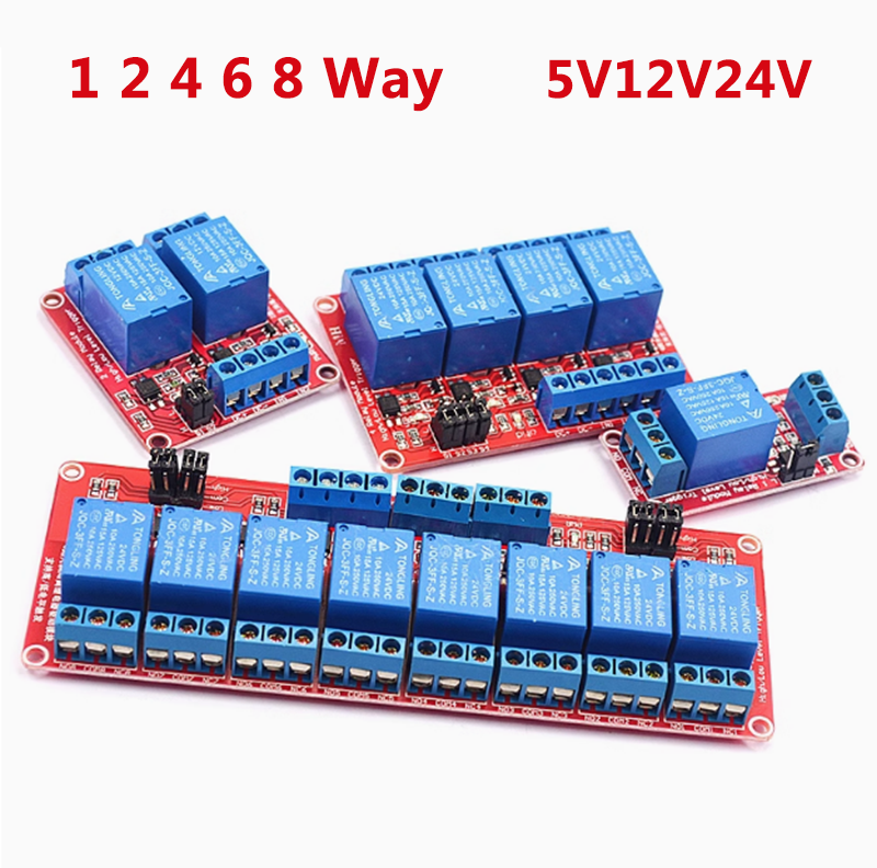 1-8Channel Relay Board Module High/Low 5V12V24V Optocoupler Isolation Arduino Pi