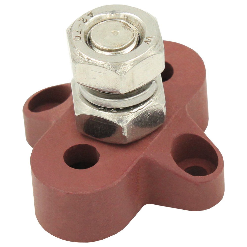 M10 Terminal Post Bus Bar Power Distribution Block Stud Side Mount - Red Black - Image 2