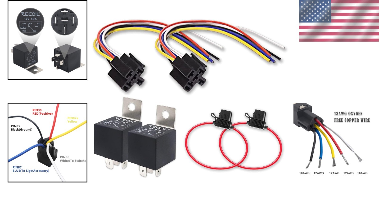 Robust 2-Pack Automotive 12V 5-Pin Relays and Sockets for Reliable Power Control - Image 2