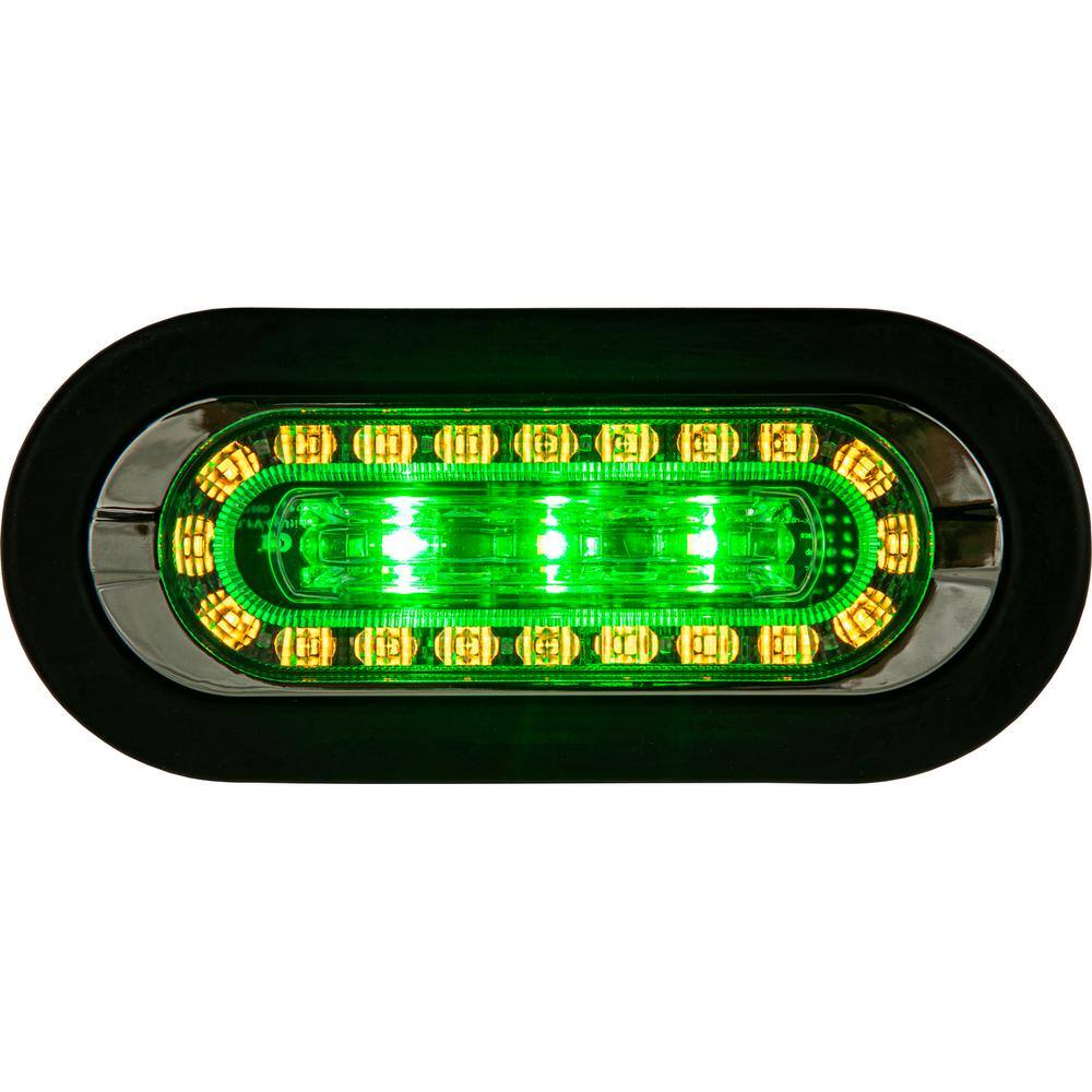 6 In. Work Truck Warning Marker Spot Combo Light Amber/Green - Image 2